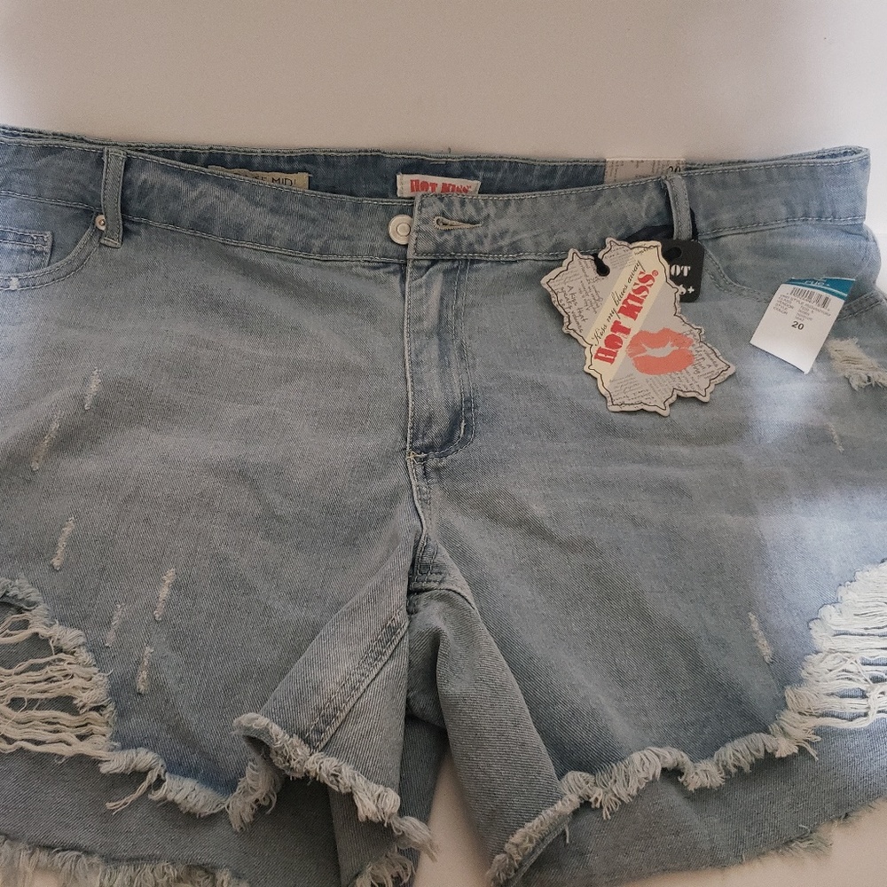 Rue 21 Hot Kiss Mid Rise Midi distressed shorts